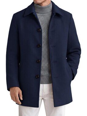 Stylish Slim Fit Men's Pea Coat | Mid-Length Winter Overcoat for Cold Weather